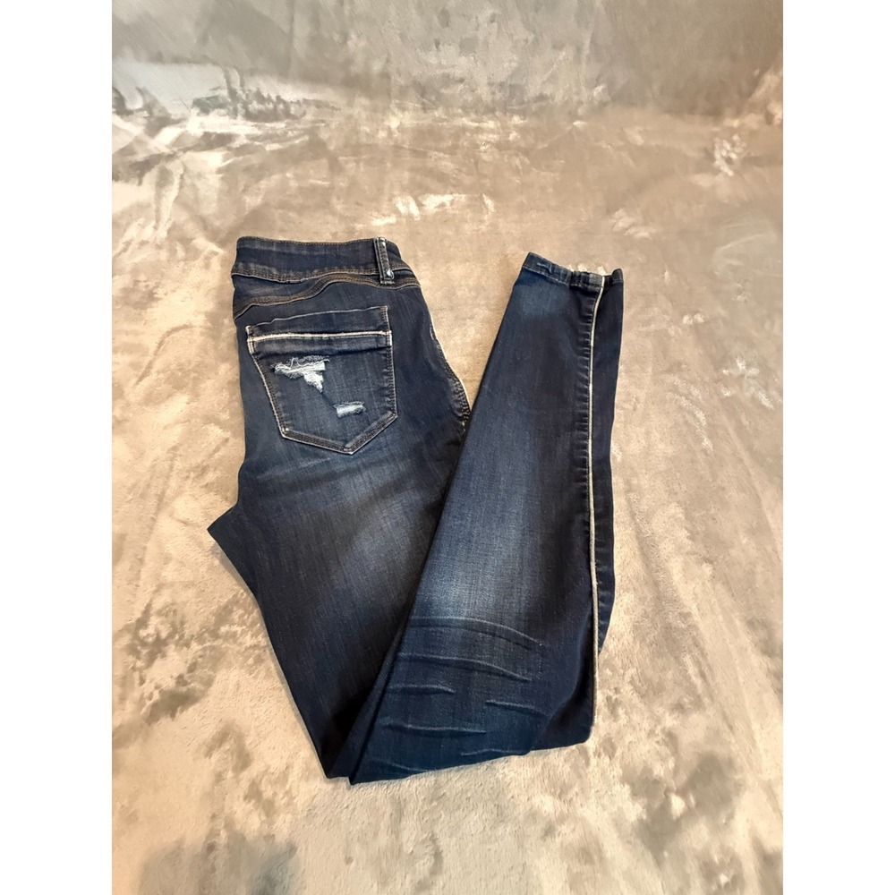 Rewash Distressed Skinny Jeans Women's Size 7 Dark Wash Stretch Mid Rise Denim